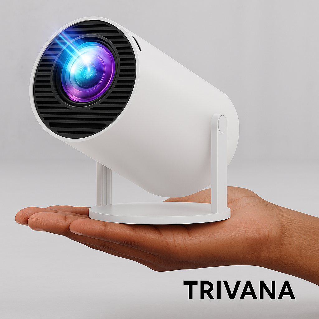 Projector 4K 1080P Support, Mini Projector Smart for Movie Projection Compatible with Phone- White