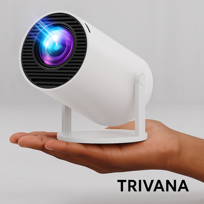 Projector 4K 1080P Support, Mini Projector Smart for Movie Projection Compatible with Phone- White
