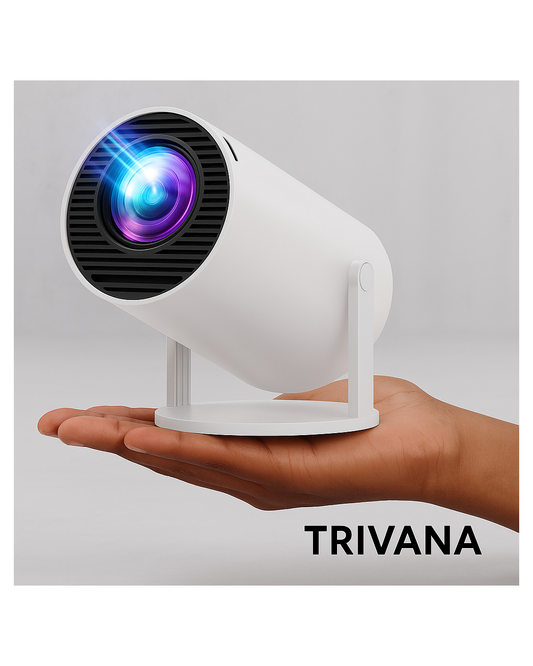 Trivana Mini Smart Projector – 1080P HD | 4K Support | iOS & Android Compatible – White