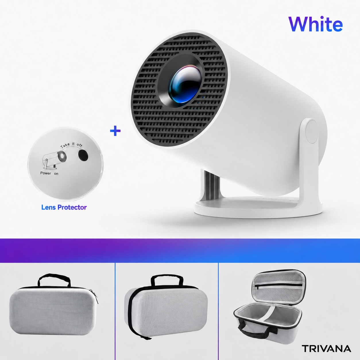 TRIVANA Smart Mini Projector with Wi-Fi 6, Bluetooth & 4K Support