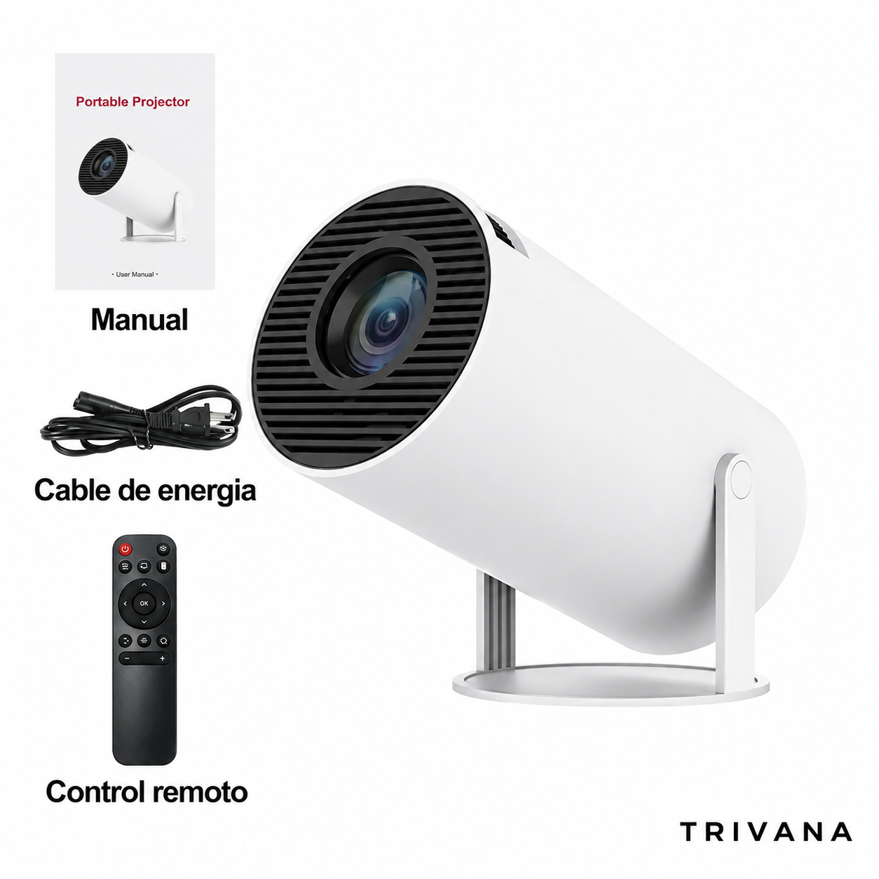 TRIVANA Smart Mini Projector with Wi-Fi 6, Bluetooth & 4K Support
