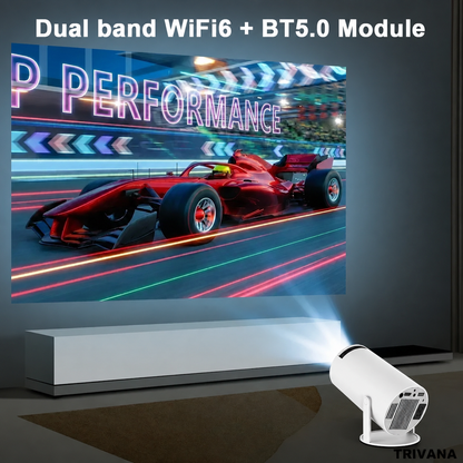 TRIVANA Smart Mini Projector with Wi-Fi 6, Bluetooth & 4K Support